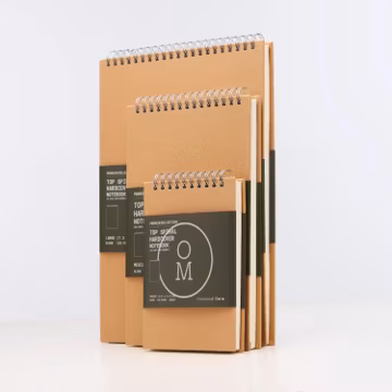 Hardcover Top Spiral Steno Kraft Notebook | 120gsm eco-friendly paper | 100 pages 50 sheets | Occasional Motto A6 A5 B5 Premium Sketchbooks
