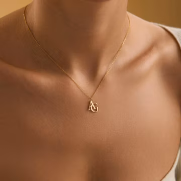 Double initial necklace, Personalized Couple Letter Necklace, Personalized initial Necklace, Logo initial Necklace , Gold Logo necklace
