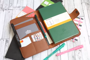 Large Moleskine Notebook Cover, Personalized Leather Journal Cover for Moleskine Classic / Cahier / Volant 5" x 8.25" Size, Moleskine Holder
