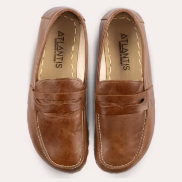 Mens Penny Shoes, Mens Barefoot Shoes, Antique Brown Handmade Shoes, Leather Grounding Shoes, Earthing Mens Flat Shoes, Minimalist Shoes