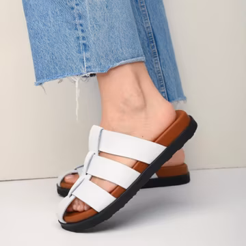 White Leather Gladiator Sandals: Greek Fisherman Style