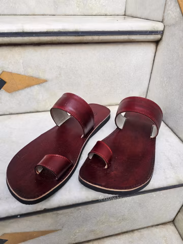 Mens Sandals, Leather Toe Ring Sandals, Greek Flats, Men Summer Shoes