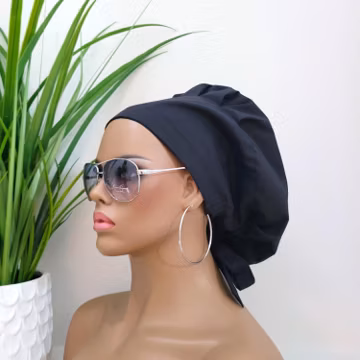 Custom Bouffant Satin Lined Scrub Hat: Nurse/Doctor Cotton Cap Protect Hair with Satin Lined Scrub Cap