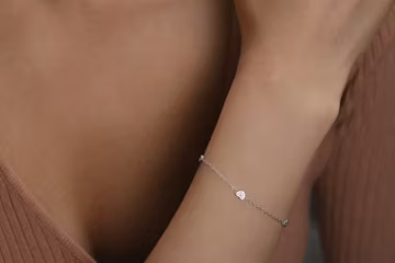 Bestie Friends Bracelet Set, Minimalist Tiny Heart Bangle, 925 Silver Dainty Stacking Bracelet
