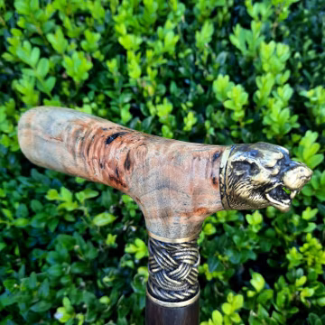 Y31 # Burl Handle Cane Walking Stick Wooden Handmade Cane Wood Reed Wooden Hand-Carved Handmade Stick Accessories
