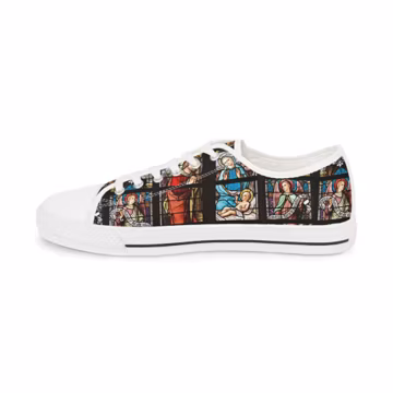 Jesus Mary Christian Sneakers Mens Jesus Sneakers Bible Shoes Christmas Sneaker Christmas Tennis Shoes Men Christian Teen Boy *See Size Note