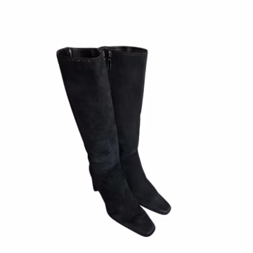 Vintage Enzo Angiolini Women's Suede Leather Knee High Boots Black - Size 10
