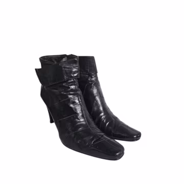 Black Pointed Toe Ankle Exotic Stiletto Boots Size 8 J Renee