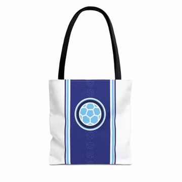 Soccer Tote Bag, Blue, White and Light Blue