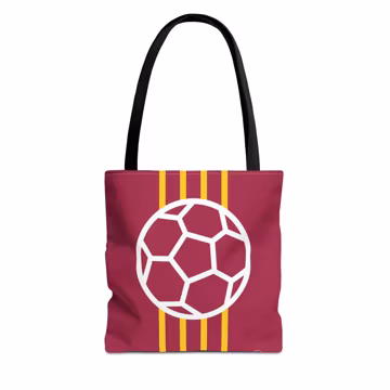 Soccer Tote Bag, Burgundy and Yellow