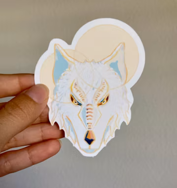 White Loth Wolf Sticker - Vinyl/Waterproof/Decal/Glossy