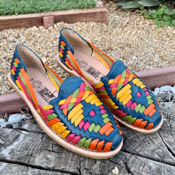 Womens Mexican Sandals, Handmade Leather Huaraches Sandals ,Sandalias Huaraches Mexicanos ,Mexican Leather Shoes, Huarache Mujer AZULVERDES