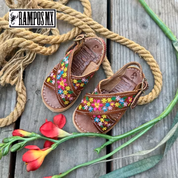 Kids Girls Mexican Leather Flower Sandals ,Children Huaraches Sandals,Huaraches Mexicanos Niña flores Baby Mexico Shoes,FLOWER CROSS SANDALS
