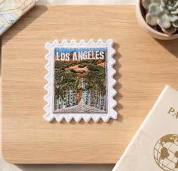 Los Angeles Travel Patch – Palm Tree Outdoor Iron On Souvenir Pins Gift