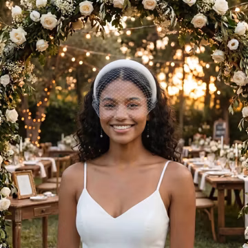 In Heaven Match Bridal Birdcage Veil | Structured Netting | Vintage Short Veil | Wedding Hair Accessory