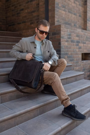 Engraved Leather Messenger Bag, 17-Inch Laptop Satchel for Men, Handmade Personalized Briefcase, Custom Work and College Shoulder Bag