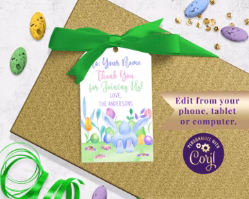 Editable Easter Gift Tags, Easter Basket Tags, ID176