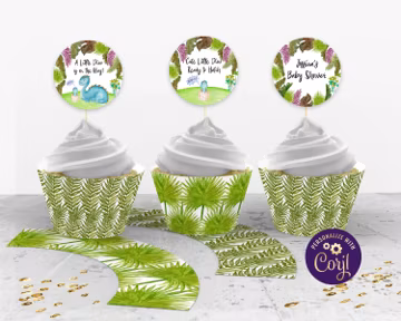 Dinosaur Cupcake Toppers, Cupcake Wrappers, ID163