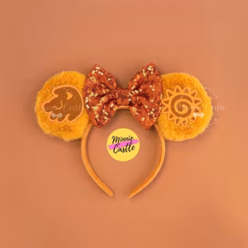 Lion Animal King Mouse Ears | Yellow Fur Safari Headband |Tribal Sun | Theme Park Accessories