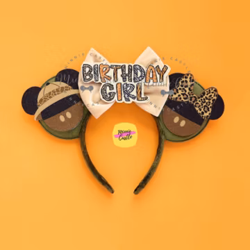 Birthday Safari Ears, Mickey Ears, Cheetah Minnie Ear, Animal Kingdom Mouse Ear, Animal Print Headband for Adults & Kids, Birthday Girl Gift