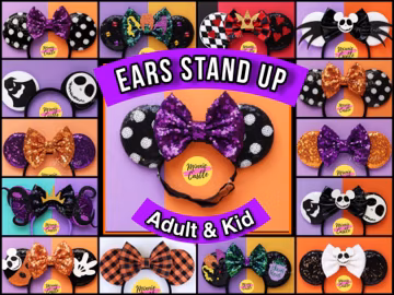 Mickey Ears Halloween, Halloween Mickey ears, Halloween Minnie ears, Elastic Band comfortable headband for adults and kids and toddlers