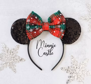 Christmas Minnie ears, Christmas ears, Christmas Mickey ears, Winter Minnie ears, Christmas Mickey ears, holiday ears, Minnie ears
