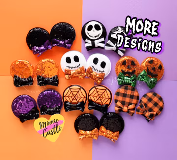 Halloween Minnie Ears, Mouse ears hair clips, Mickey Ears Halloween Ears hair clip, Halloween Mickey ears, Minnie hair clips for Kids
