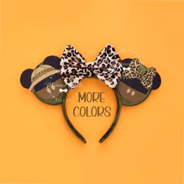 Safari Animal Print Mouse Ears | Cheetah Leopard Headband for Adults & Kids | Theme Park Accessory