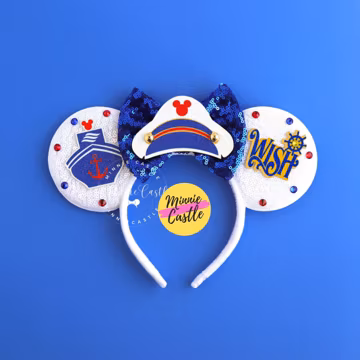 Mickey Cruise Ears, Cruise Mickey Ears, Mickey Ears, Wish Cruise Mouse ears, Minnie Ears, Magic Cruise Mouse ears Headband, Nautical ears,