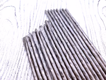 Raw Titanium Hair Stick, Forged Hammered Hair Pin