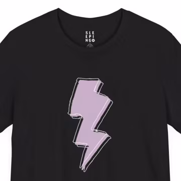 Lightning Bolt Tee Shirt, Retro Purple Vintage Graphic, Classic Unisex Gift for Mom Wife Best Friend, Unique 90s Y2K Aesthetic Lounge Wear