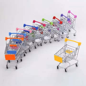 Miniature supermarket trolley shopping cart Dollhouse miniatures Diorama miniatures Doll house decor Halloween miniatures Gift for her