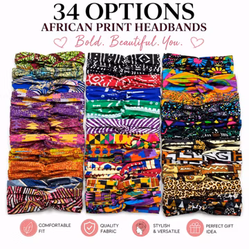 Multi choice colorful Ankara Headband: African Print Twist Hair Wrap for Women