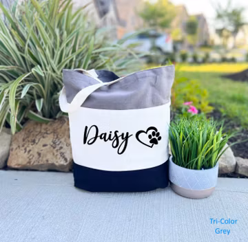 Personalized Dog Mom Bag, Custom Cat Mom Gift, Custom Pet Bag, Custom Pet Tote Bag, Personalized Tote Bag for Cats, Cotton Canvas Tote