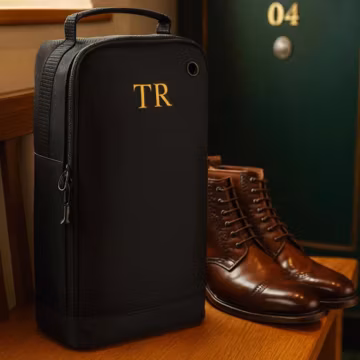 Men’s Personalised Boot Bag, Water-Resistant Shoe Bag, Golf, Gym or Travel Gift for Him