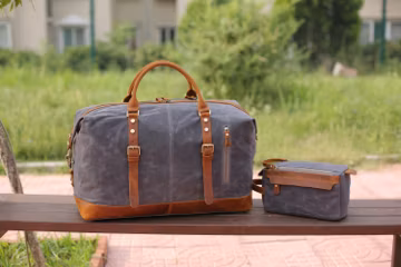 Mens Travel Bag Set, Mens Weekend Bag, Weekender Bag for Men, Canvas Dopp Kit, Mens Shave Bag, Personalised Travel Bag, Mens Overnight Bag