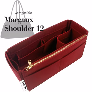 Margaux Shoulder 12 Bag Compatible, Felt Tote Bag Insert Organizer, Light Soft Sturdy, Keep Shape, Purse Organiser Fit (Type J)