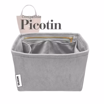 Picotin Bag Compatible, Organizer 18 22 26 PM MM GM, Small Medium Large, Light Soft Sturdy, Bag Organiser, Velvet Purse Insert (Type D1)