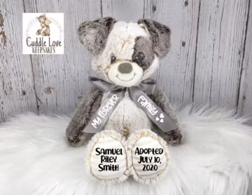 Adoption Puppy Dog Stuffed Animal, Personalized Adoption Gift, Custom Adoption Plush Dog, Gotcha Day Gift, Adoption Gift Plush Puppy Dog