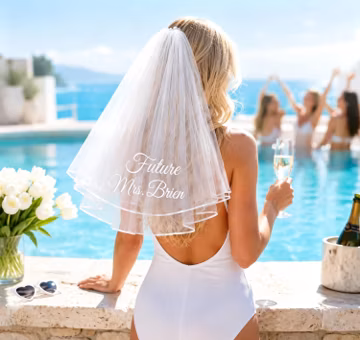 Custom Embroidered Future Mrs Veil Personalized Bachelorette Veil Beach Pool Party Bride Gift Wedding Shower Gift For Her LXY1607