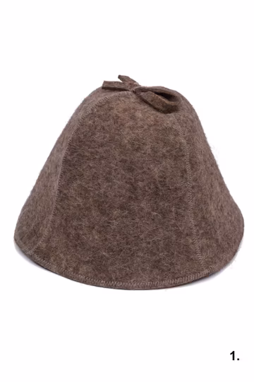 Natural Wool Felt Sauna Hat: Handmade Lithuanian Bath Cap