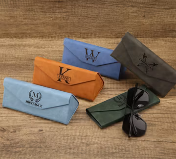 Custom Foldable Leather Glasses Case for Men & Women, Personalized Sunglasses Box, Mens Gift, Groomsmen Gift, Dad Gift, Mom Gift, Giveaways