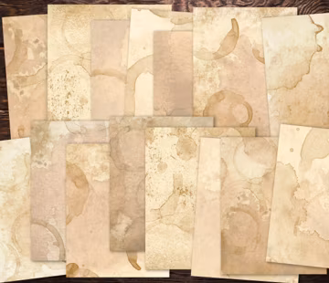 Coffee Stained Paper: 15 Digital Junk Journal Pages (PDF)