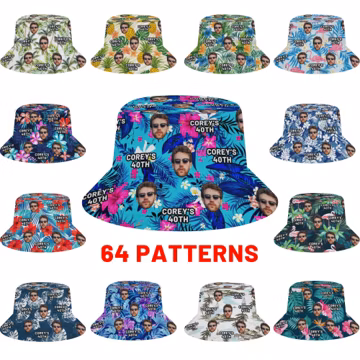 Custom Face Bucket Hat: Personalized Photo Gift, 40th Birthday, Bachelor Party