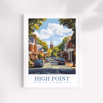 High Point North Carolina Print: Vintage Travel Poster
