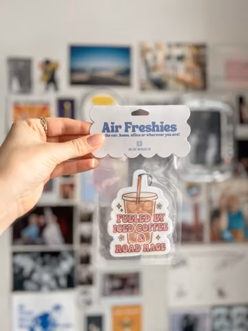 Fueled by Iced Coffee & Road Rage Air Freshener - Funny Car Coffee Scent