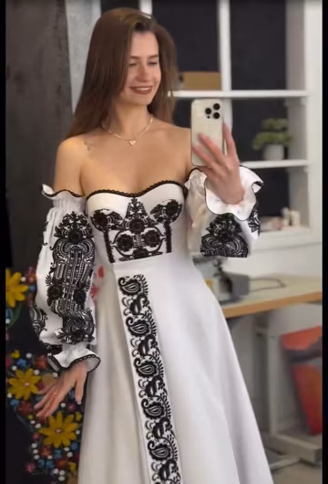 Embroidered corset top set: Embroidered sleeves and skirt, Matching man shirt, Chiffon skirt and embroidered belt set (see description)