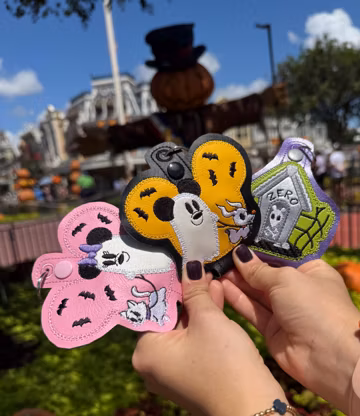 Halloween Ear Holder, Zero House mouse ear holder, Mickey Ghost ear holder or carrier for bag, belt, lanyard, Minnie Ghost ear holder