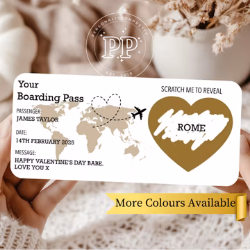 Personalised Scratch Reveal Boarding Pass, Scratch Reveal For Surprise Holiday, Surprise Holiday Destination Ticket, Holiday Ticket