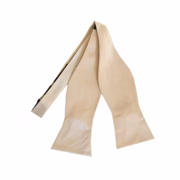 Champagne Cream Self-tied Untied Tip Bowtie Satin Wedding Tie.Beige Adjustable Untied Diamond bow tie. Groomsmen Gift Neck Tie
